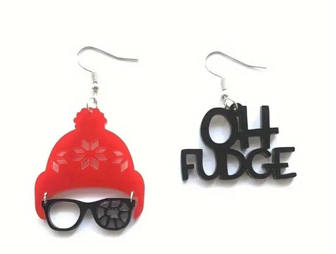 Christmas Hat & Oh Fudge dangle earrings