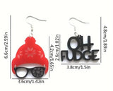 Christmas Hat & Oh Fudge dangle earrings