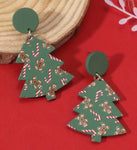 Christmas Tree w/gingerbread men & candy cane earrings