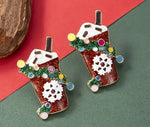 Christmas Beverage Cup Earrings