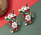 Christmas Beverage Cup Earrings