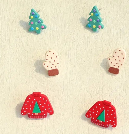 Asstd Cartoon Style Christmas Stud earrings