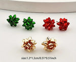 Holiday Metal Flower Asstd Stud Earrings