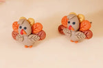 3D Clay Turkey Stud Earrings