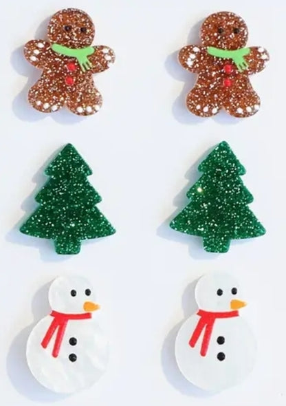 Asstd Holiday Themed Stud Earrings