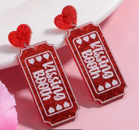 Acrylic Kissing Booth Dangle Earrings