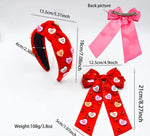 Asstd Valentines Day Bow Clip or Knotted Headband