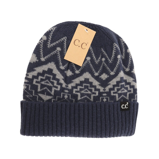 Unisex Cuffed Southwestern Print C.C Beanie HME0016