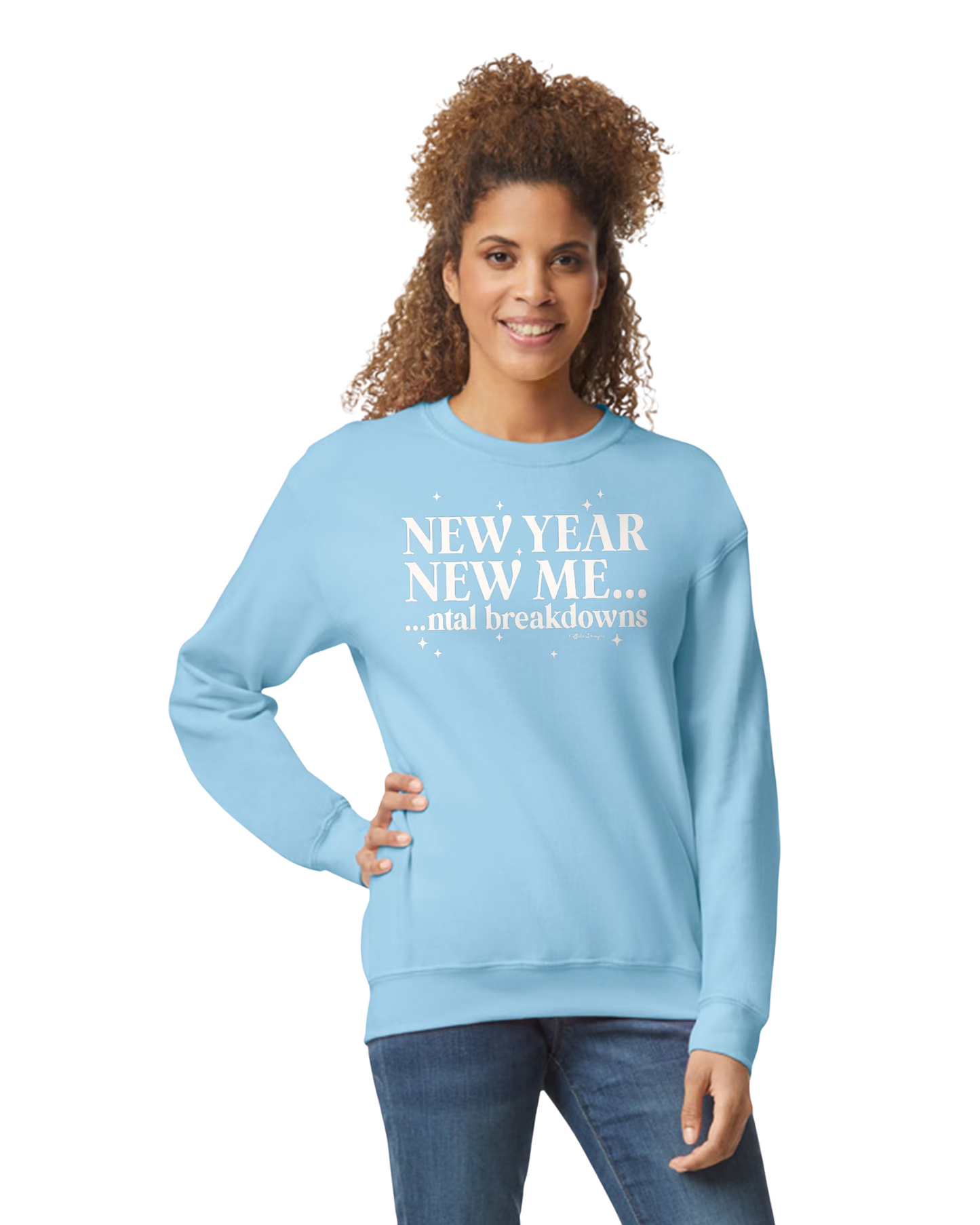 New Year New Me Light Blue Sweatshirt