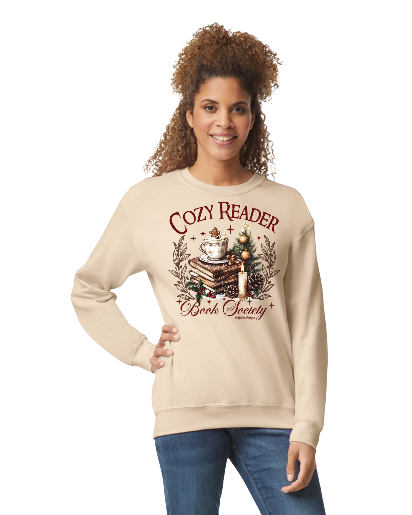 Cozy Reader Book Society Tan Long sleeve tee