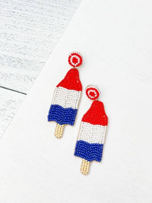 Patriotic Popsicle Dangle Earrings