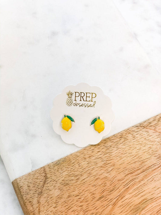 Lemon Enamel Studs