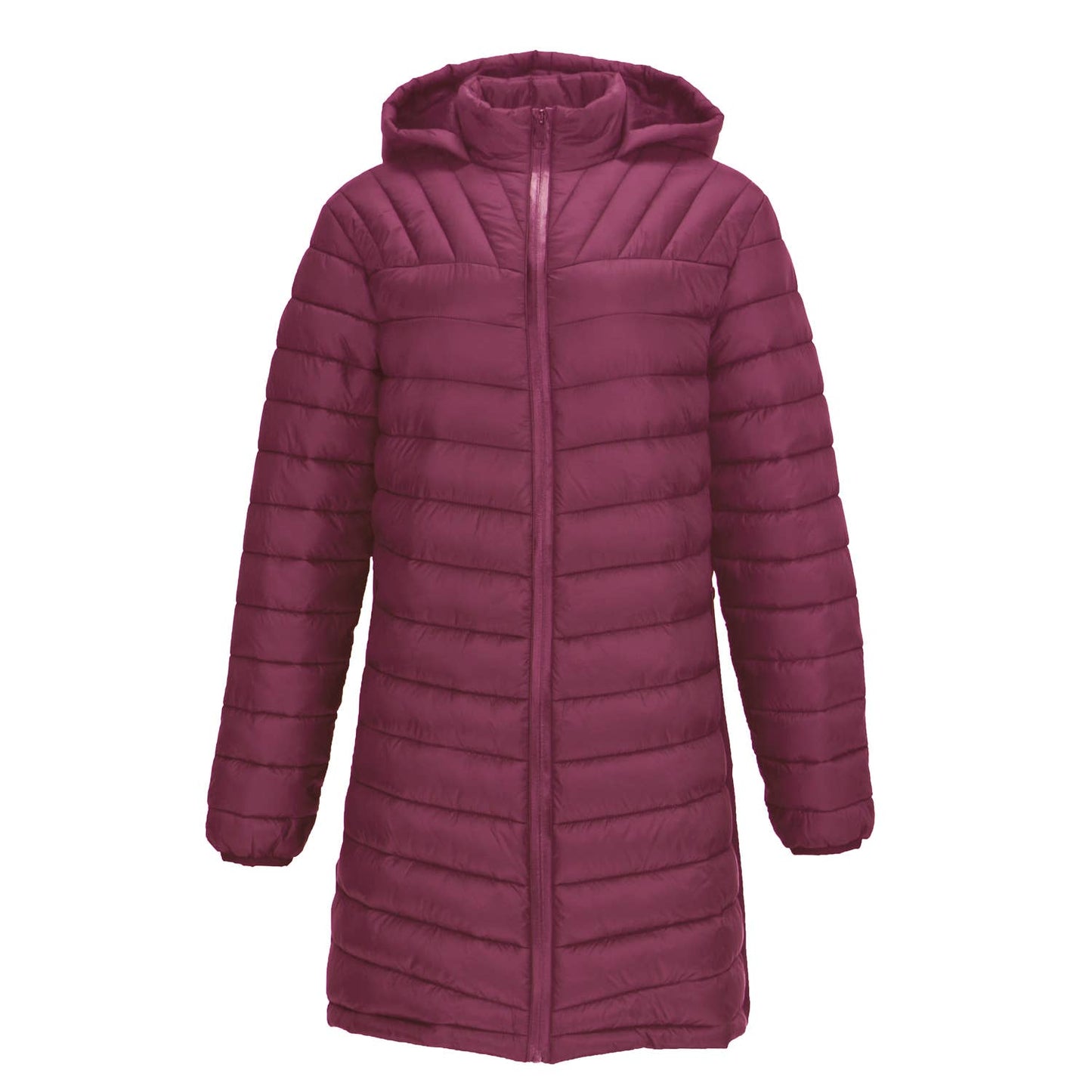 Ladies Shell Puffer Jacket-Wine