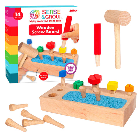 Sense & Grow Wooden Screw Toy For Toddlers 3+