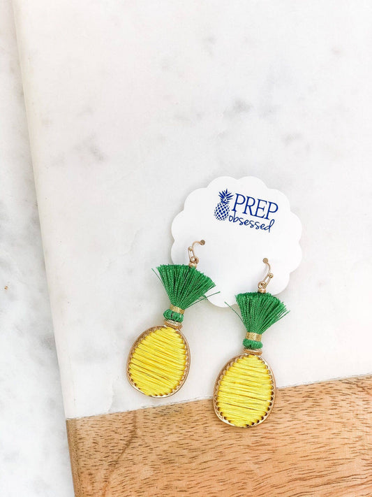 Pineapple Threaded Dangle Earrings