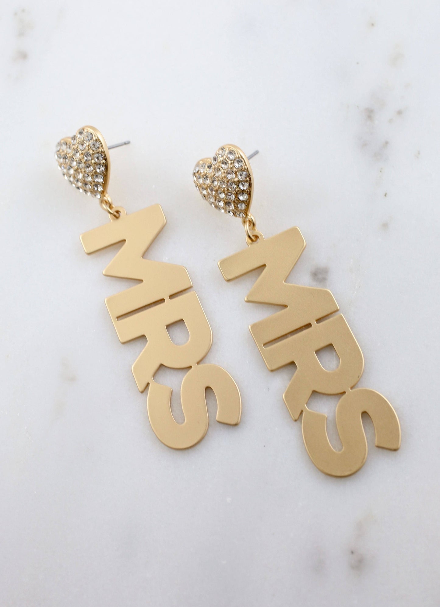 Metal Mrs Drop Earring MATTE GOLD