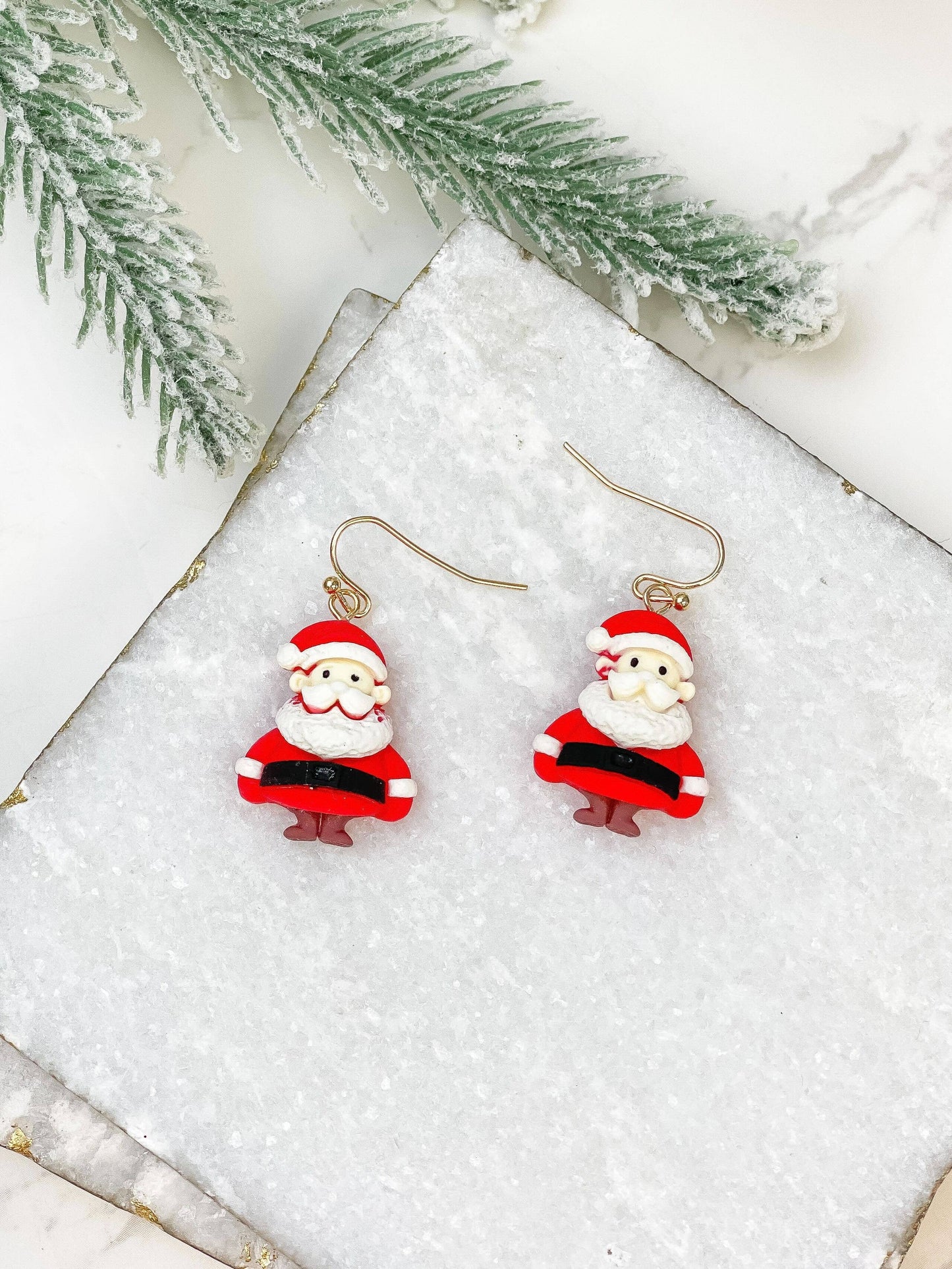 Santa Claus Clay Dangle Earrings