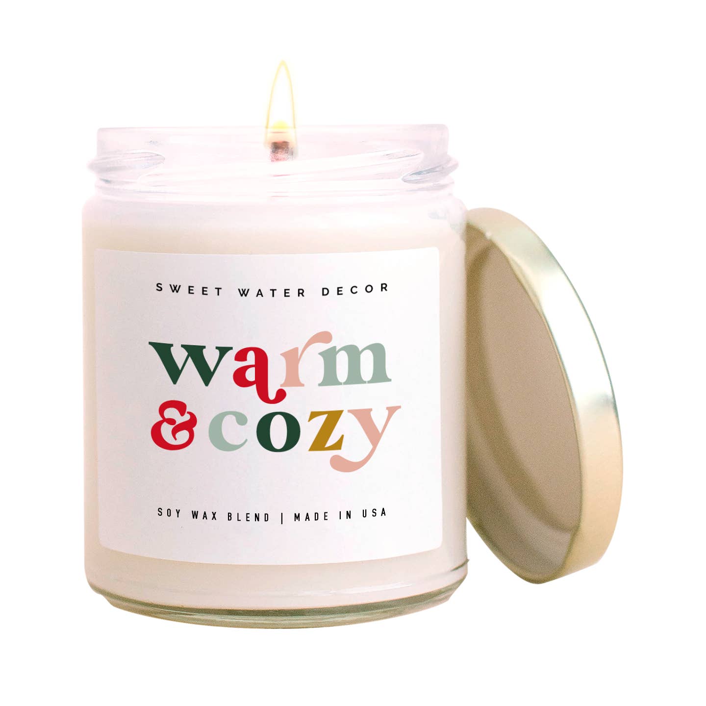 Warm and Cozy Soy Candle - Clear Jar - 9 oz