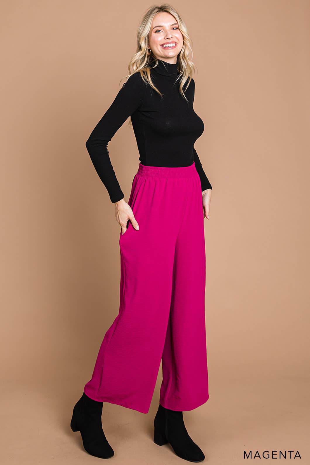 Magenta Wide Leg Gaucho Pant