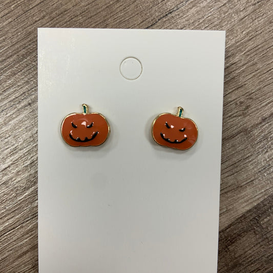 Jack-O-Lantern Enamel Stud Earrings