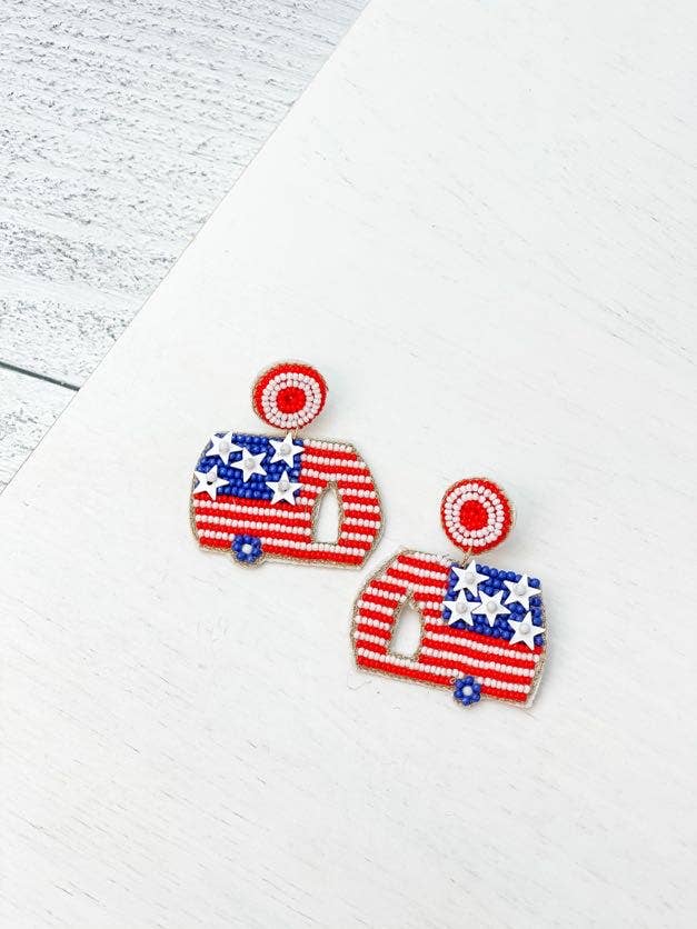 Patriotic Camper Dangle Earrings