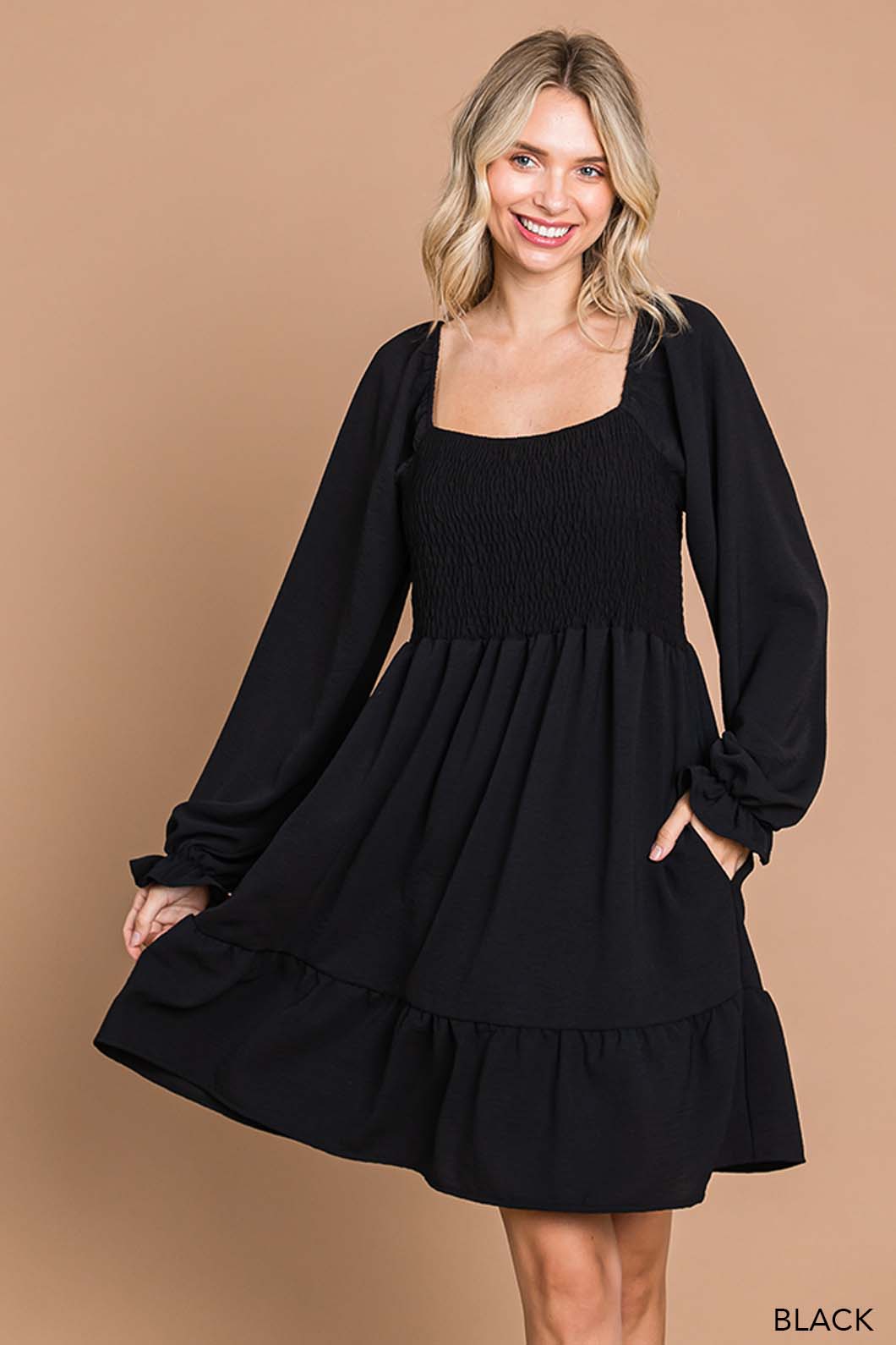 Black Smocked Dress