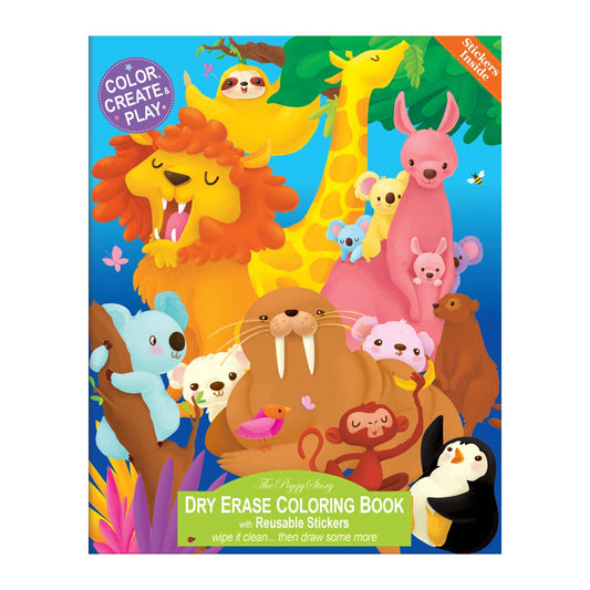 Animals Around the World Dry Erase Coloring Book