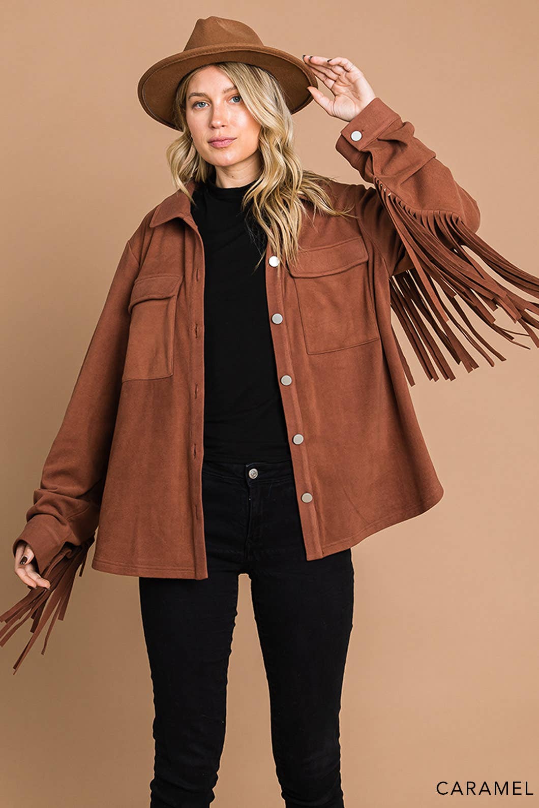 Caramel Fringe Jacket