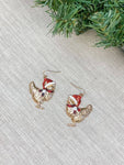 Holiday Golden Chicken Dangle Earrings