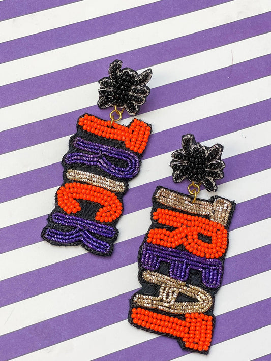 Trick-or-Treat Beaded Dangle Earrings - Multi