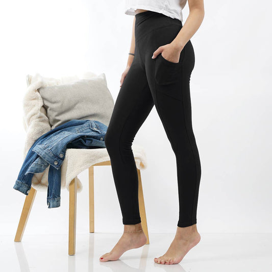 BLACK Tummy Control Side Pocket Leggings