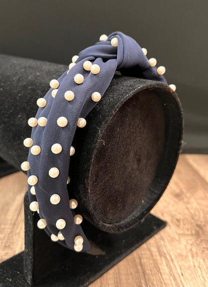 Navy Blue Pearl Headband