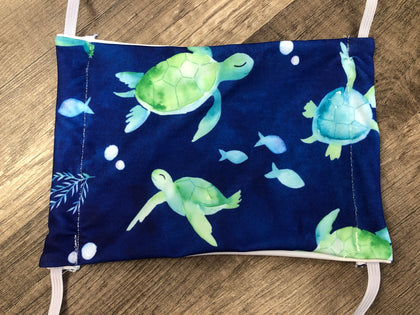 Moisture Wicking Mask - Turtles (Navy)