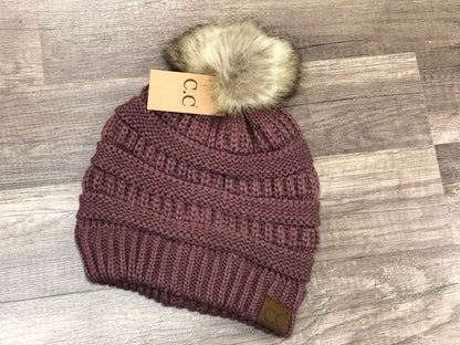 Classic Fur Pom C.C. Beanie