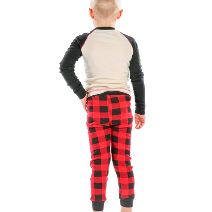 Moose Plaid Kid PJ Set