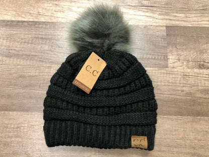 Classic Fur Pom C.C. Beanie