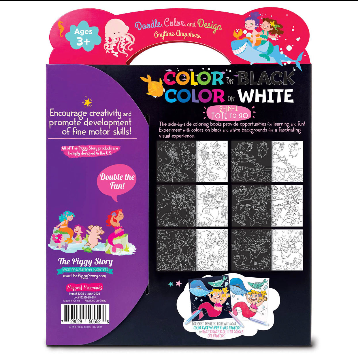 Color on Black & White 2-in-1 Tote