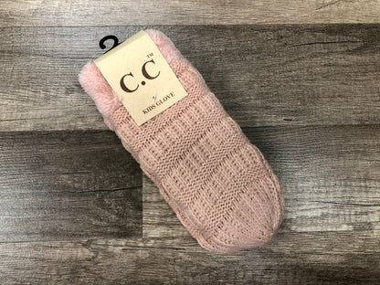 C.C. Beanie Kids Fuzzy Sherpa-Lined Mittens