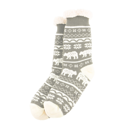 Nordic Bear Plush Sock