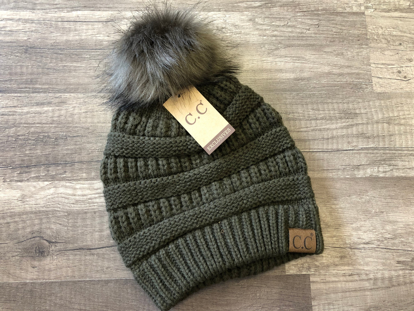 Classic Fur Pom C.C. Beanie