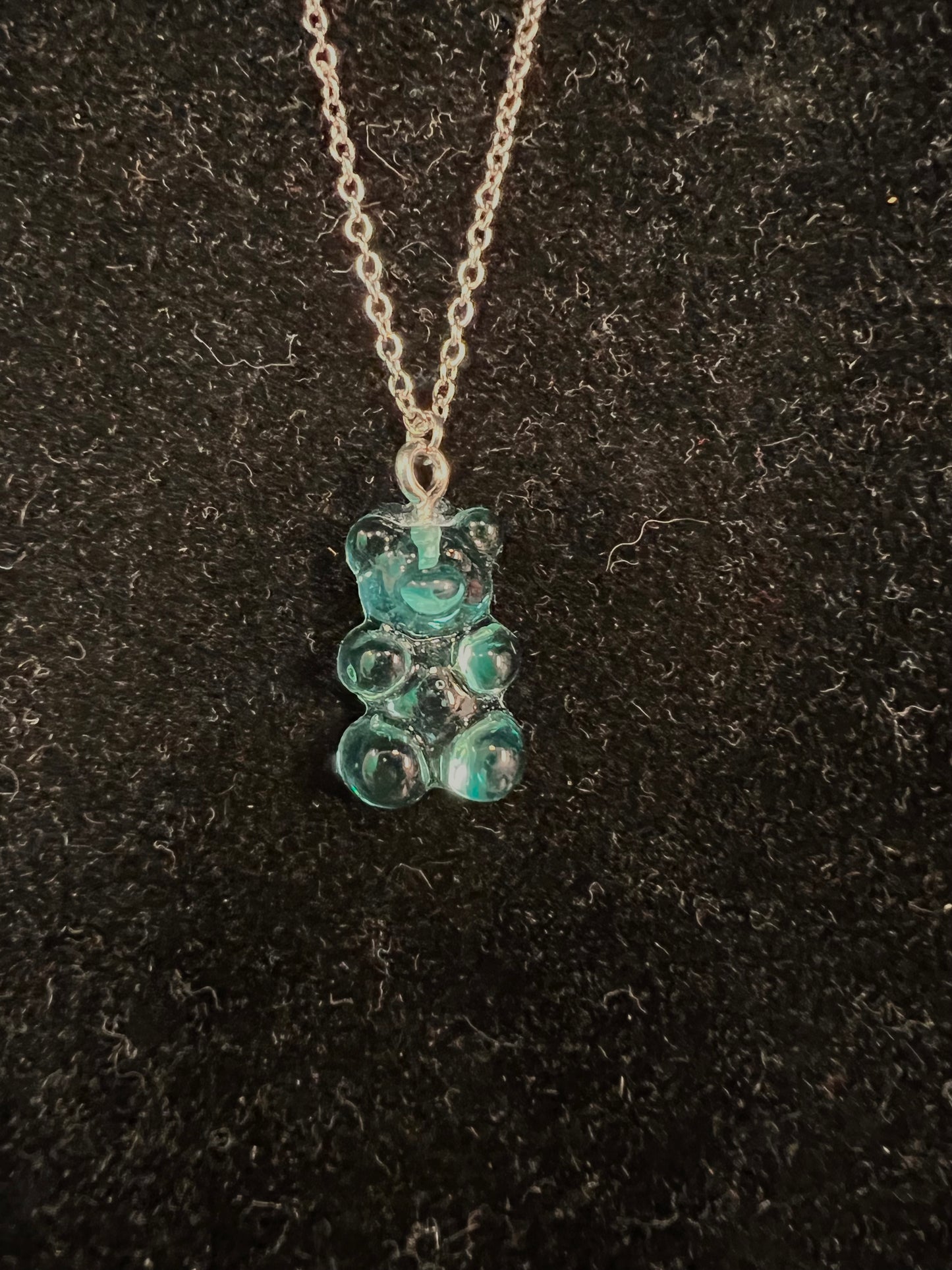 Blue Gummy Bear Earring and Necklace Set