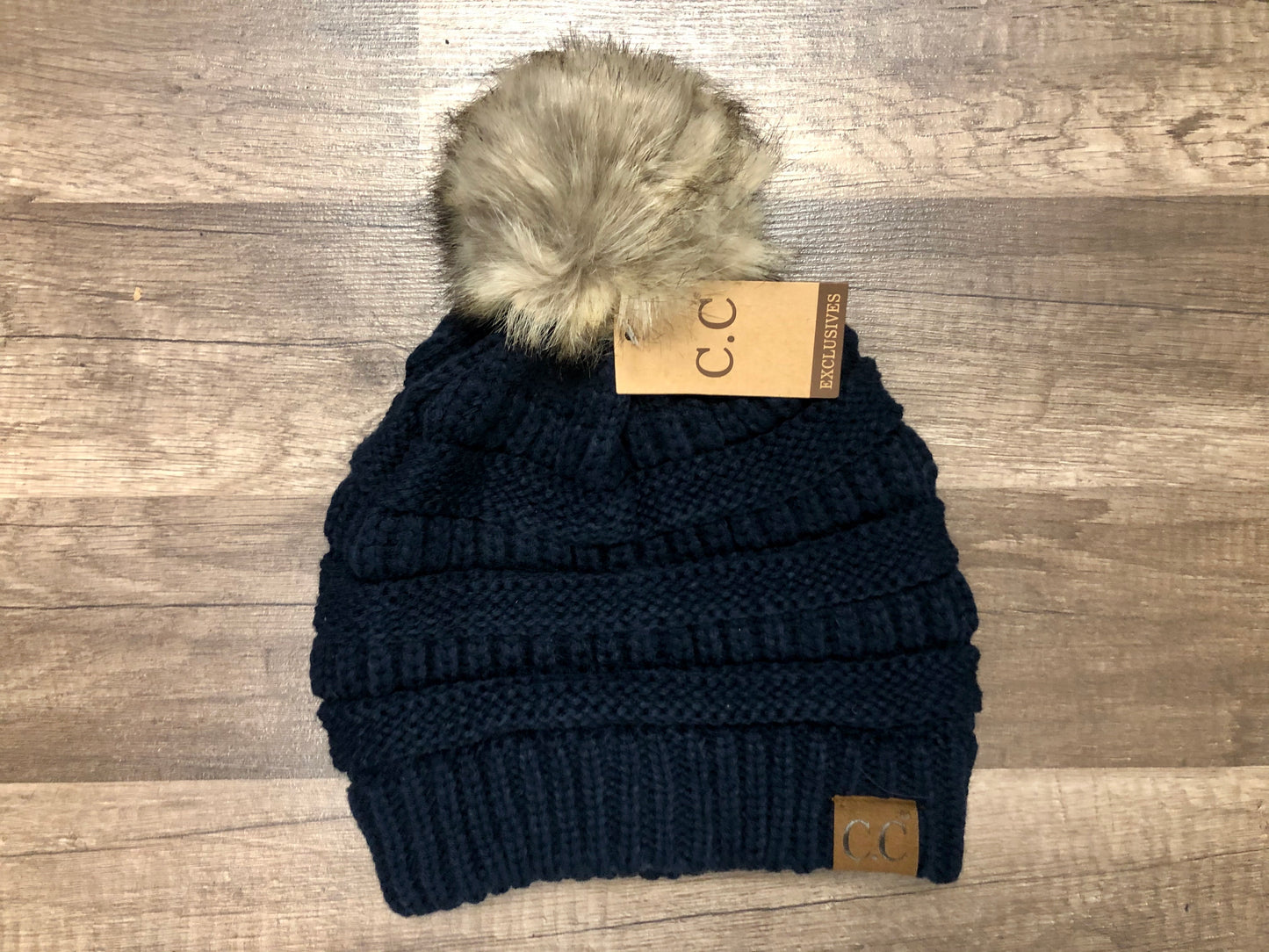 Classic Fur Pom C.C. Beanie