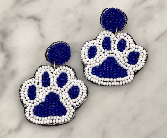 PSU Paw Print Seed Bead Earrings