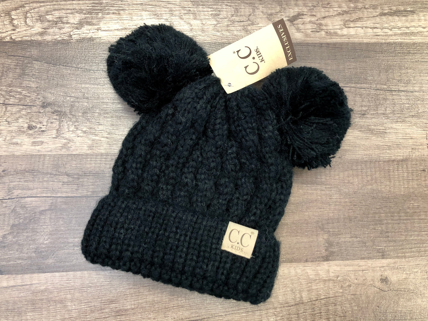 Kids Double Pom C.C. Beanie