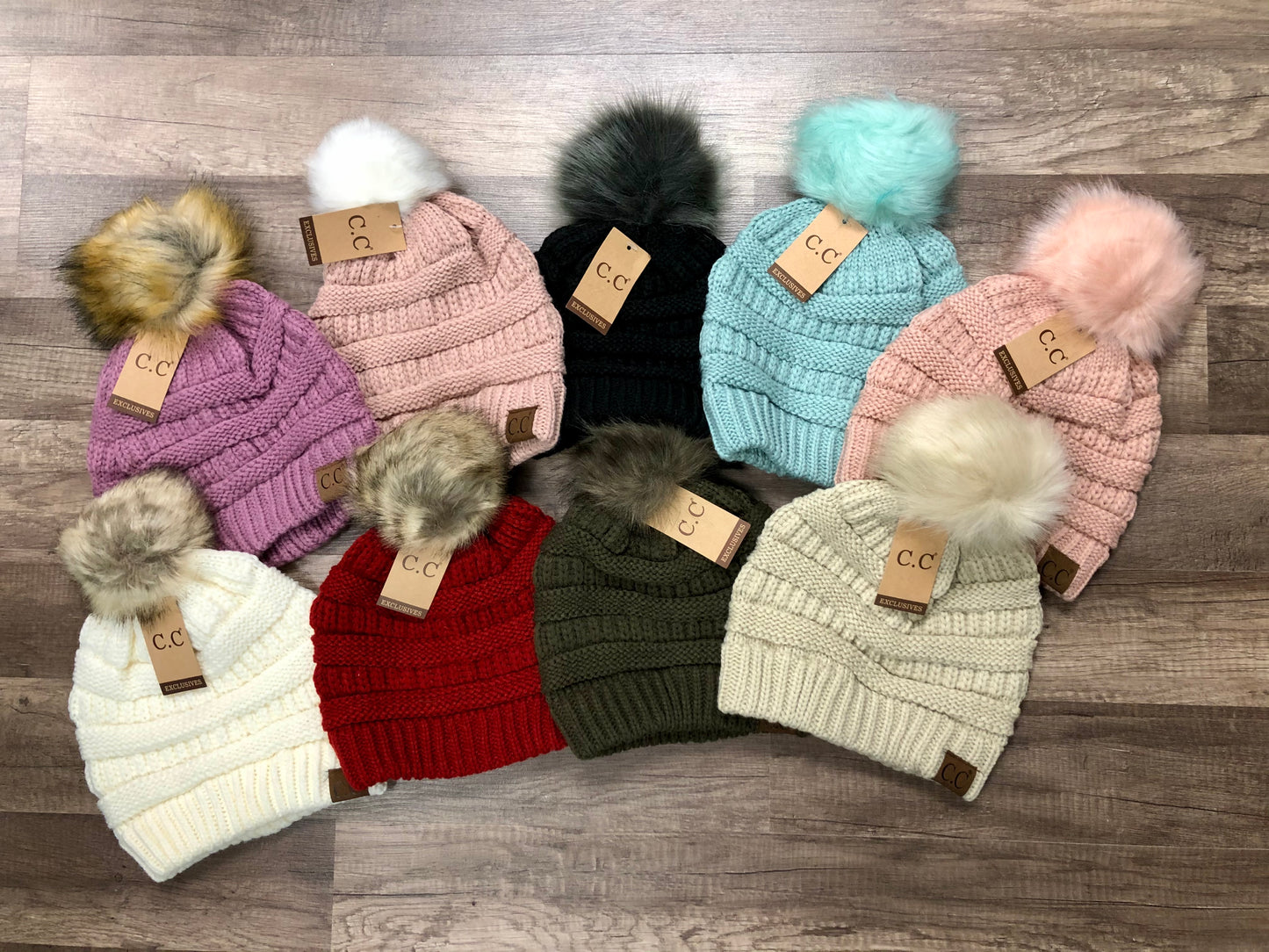 Classic Fur Pom C.C. Beanie