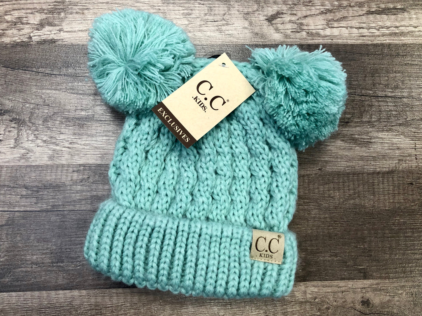 Kids Double Pom C.C. Beanie