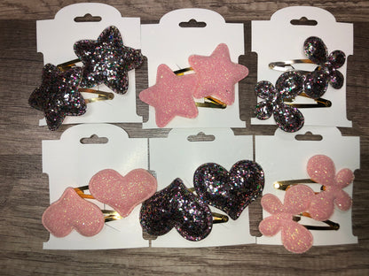 Glitter Valentine’s Hair Clips