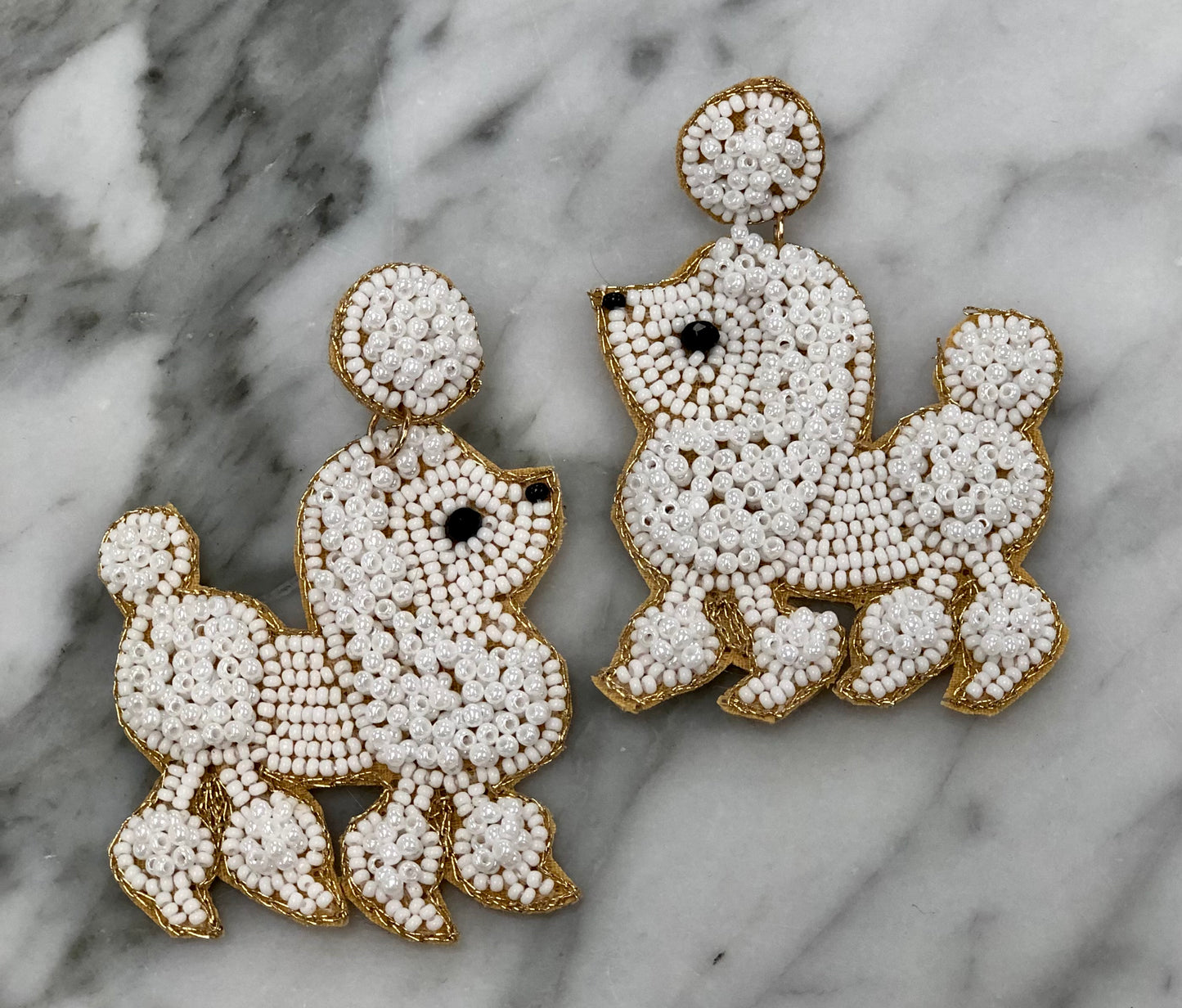 Poodle Seed Bead Earrings