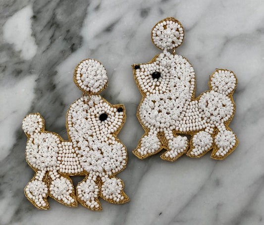 Poodle Seed Bead Earrings