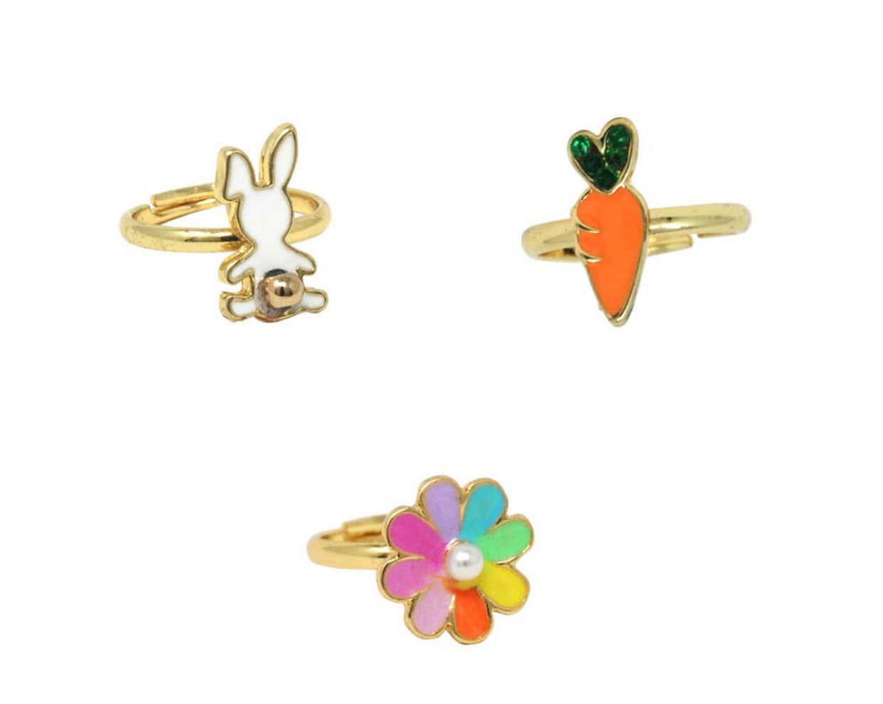 Bunny Garden Ring Set -  3 pack